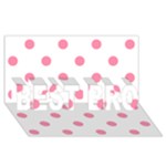 Polka Dots - Flamingo Pink on White BEST BRO 3D Greeting Card (8x4)
