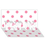 Polka Dots - Flamingo Pink on White BEST SIS 3D Greeting Card (8x4)