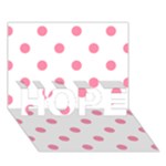 Polka Dots - Flamingo Pink on White HOPE 3D Greeting Card (7x5)