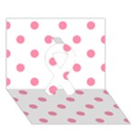 Polka Dots - Flamingo Pink on White Ribbon 3D Greeting Card (7x5)