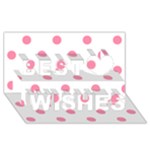 Polka Dots - Flamingo Pink on White Best Wish 3D Greeting Card (8x4)