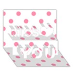 Polka Dots - Flamingo Pink on White Miss You 3D Greeting Card (7x5)