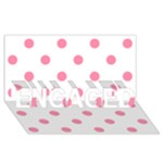 Polka Dots - Flamingo Pink on White ENGAGED 3D Greeting Card (8x4)