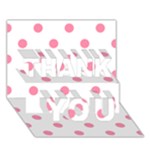 Polka Dots - Flamingo Pink on White THANK YOU 3D Greeting Card (7x5)
