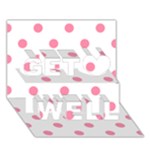 Polka Dots - Flamingo Pink on White Get Well 3D Greeting Card (7x5)