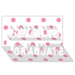 Polka Dots - Flamingo Pink on White Congrats Graduate 3D Greeting Card (8x4)