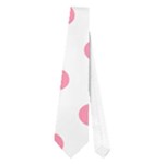 Polka Dots - Flamingo Pink on White Necktie (One Side)