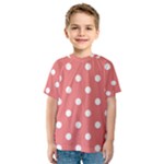 Polka Dots - White on Coral Pink Kid s Sport Mesh Tee