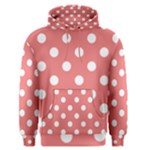 Polka Dots - White on Coral Pink Men s Pullover Hoodie