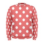 Polka Dots - White on Coral Pink Men s Sweatshirt