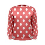 Polka Dots - White on Coral Pink Women s Sweatshirt