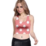 Polka Dots - White on Coral Pink Racer Back Crop Top