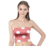 Polka Dots - White on Coral Pink Tube Top