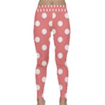Polka Dots - White on Coral Pink Yoga Leggings