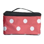 Polka Dots - White on Coral Pink Cosmetic Storage Case