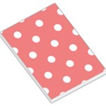 Polka Dots - White on Coral Pink Large Memo Pads
