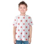 Polka Dots - Coral Pink on White Kid s Cotton Tee