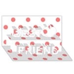 Polka Dots - Coral Pink on White Best Friends 3D Greeting Card (8x4)
