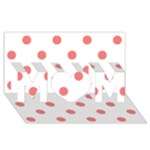 Polka Dots - Coral Pink on White MOM 3D Greeting Card (8x4)