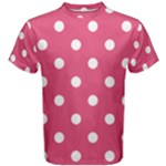 Polka Dots - White on Dark Pink Men s Cotton Tee