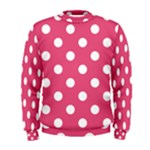 Polka Dots - White on Dark Pink Men s Sweatshirt
