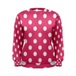 Polka Dots - White on Dark Pink Women s Sweatshirt