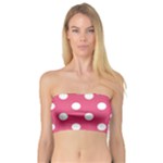 Polka Dots - White on Dark Pink Bandeau Top