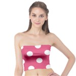 Polka Dots - White on Dark Pink Tube Top