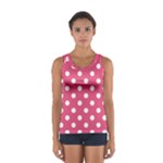 Polka Dots - White on Dark Pink Women s Sport Tank Top