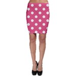Polka Dots - White on Dark Pink Bodycon Skirt
