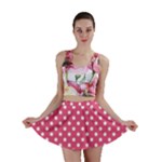 Polka Dots - White on Dark Pink Mini Skirt