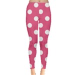 Polka Dots - White on Dark Pink Women s Leggings