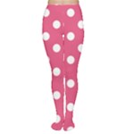 Polka Dots - White on Dark Pink Women s Tights