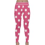 Polka Dots - White on Dark Pink Yoga Leggings