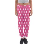 Polka Dots - White on Dark Pink Women s Jogger Sweatpants