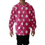 Polka Dots - White on Dark Pink Hooded Wind Breaker (Kids)