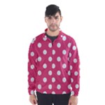 Polka Dots - White on Dark Pink Wind Breaker (Men)