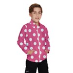 Polka Dots - White on Dark Pink Wind Breaker (Kids)