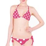 Polka Dots - White on Dark Pink Bikini Set