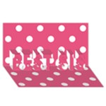 Polka Dots - White on Dark Pink BEST SIS 3D Greeting Card (8x4)
