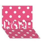 Polka Dots - White on Dark Pink HOPE 3D Greeting Card (7x5)