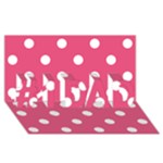 Polka Dots - White on Dark Pink #1 DAD 3D Greeting Card (8x4)