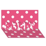 Polka Dots - White on Dark Pink SORRY 3D Greeting Card (8x4)