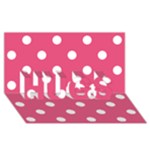 Polka Dots - White on Dark Pink HUGS 3D Greeting Card (8x4)