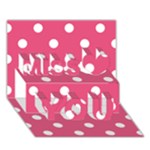 Polka Dots - White on Dark Pink Miss You 3D Greeting Card (7x5)