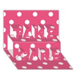 Polka Dots - White on Dark Pink TAKE CARE 3D Greeting Card (7x5)