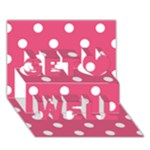 Polka Dots - White on Dark Pink Get Well 3D Greeting Card (7x5)