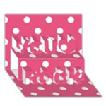 Polka Dots - White on Dark Pink You Rock 3D Greeting Card (7x5)