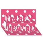 Polka Dots - White on Dark Pink Happy New Year 3D Greeting Card (8x4)