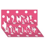 Polka Dots - White on Dark Pink Laugh Live Love 3D Greeting Card (8x4)